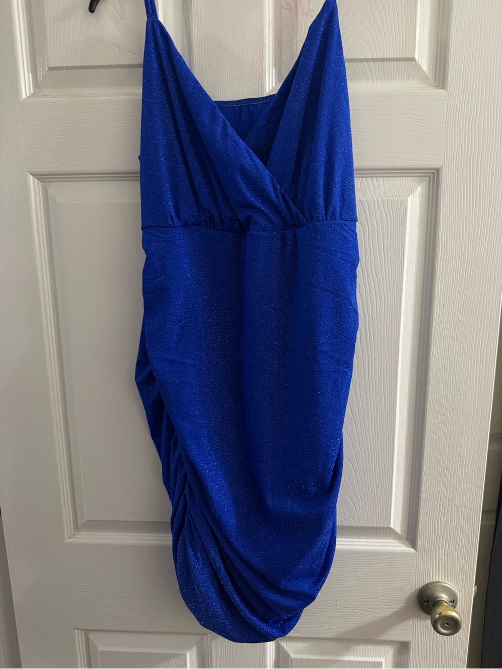 SHEIN Royal Blue V-neck Sparkle Dress